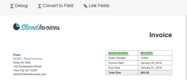 Template selection convert to field